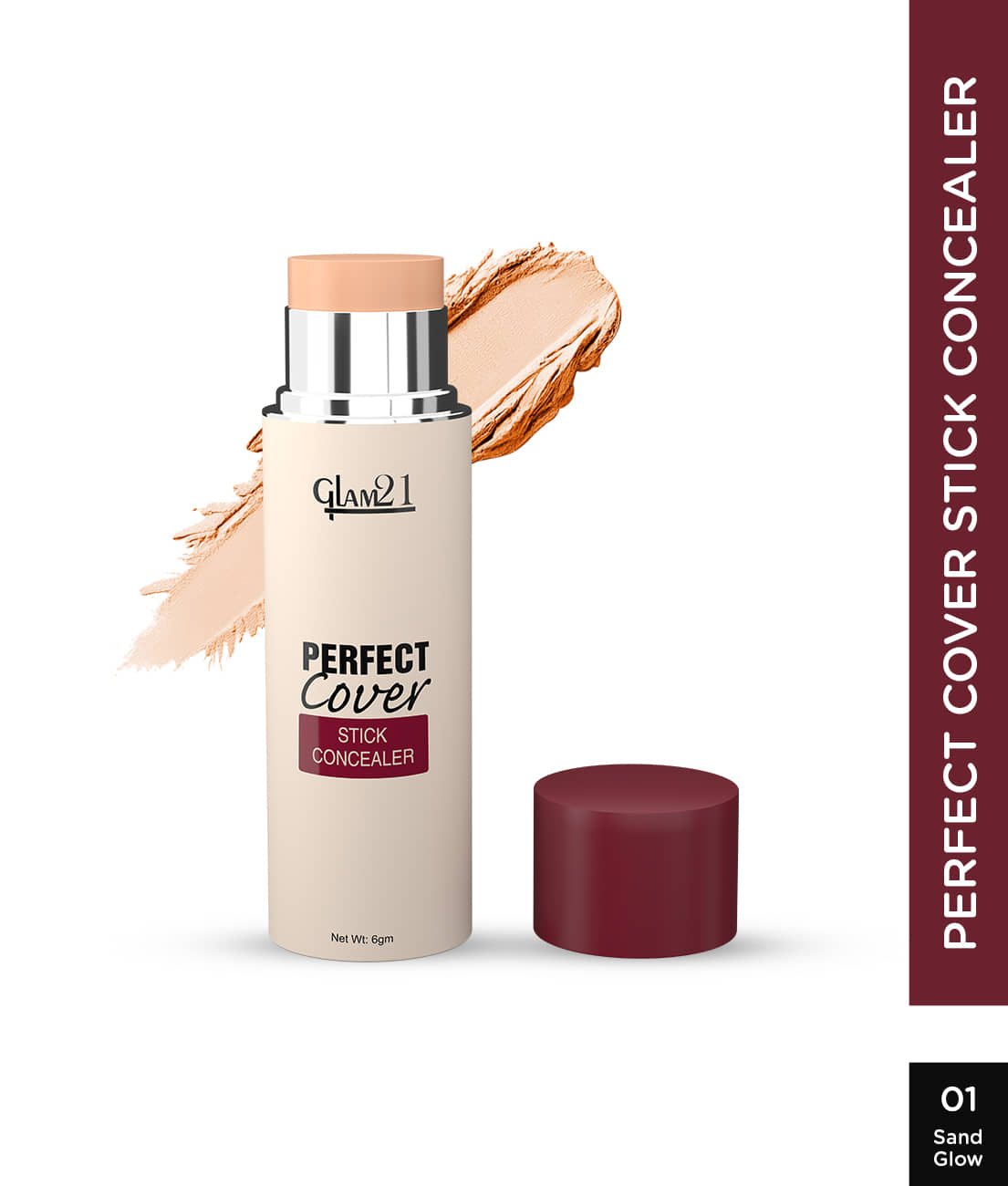 Glam21 Perfect Cover Stick Concealer Full Coverage Creamy Matte Texture Waterproof Concealer Sun Sand, 6 G