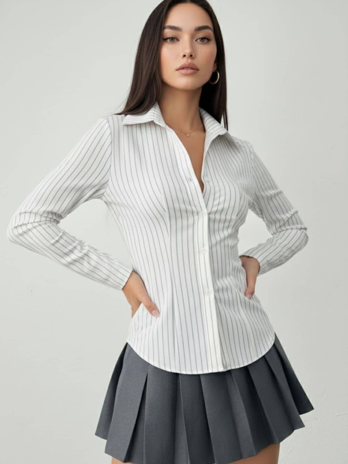 Aahwan Women Cotton Blend Shirt ( White )