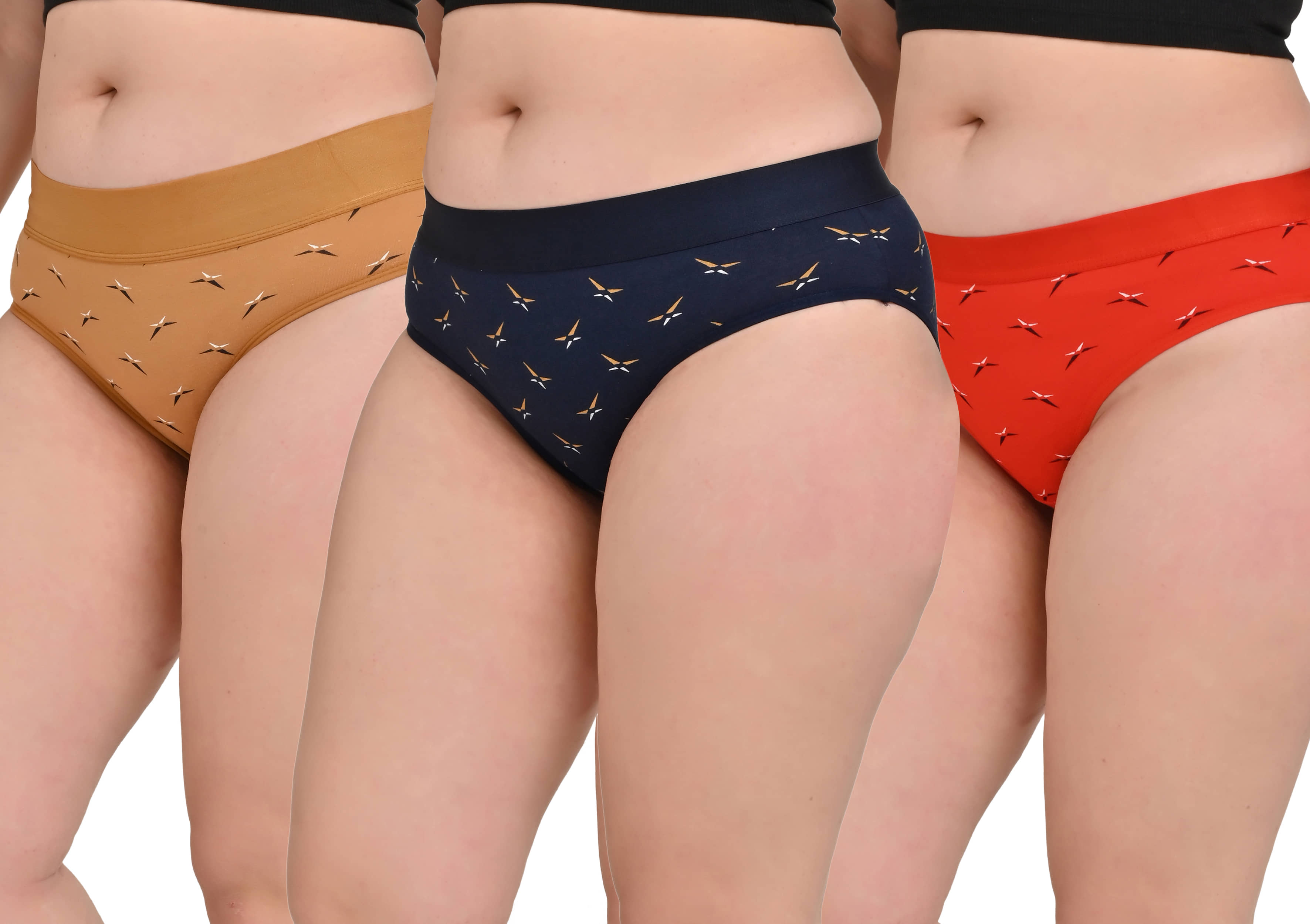The Tusht Pack of 3 Cotton Blend Hipster For Women ( Multicolor )