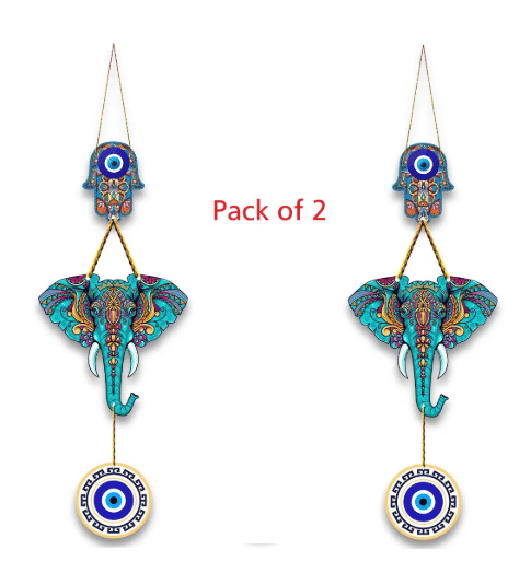 Evil Eye Elephant wall hanging for home decoration living room decor decorative item for pooja room mandir