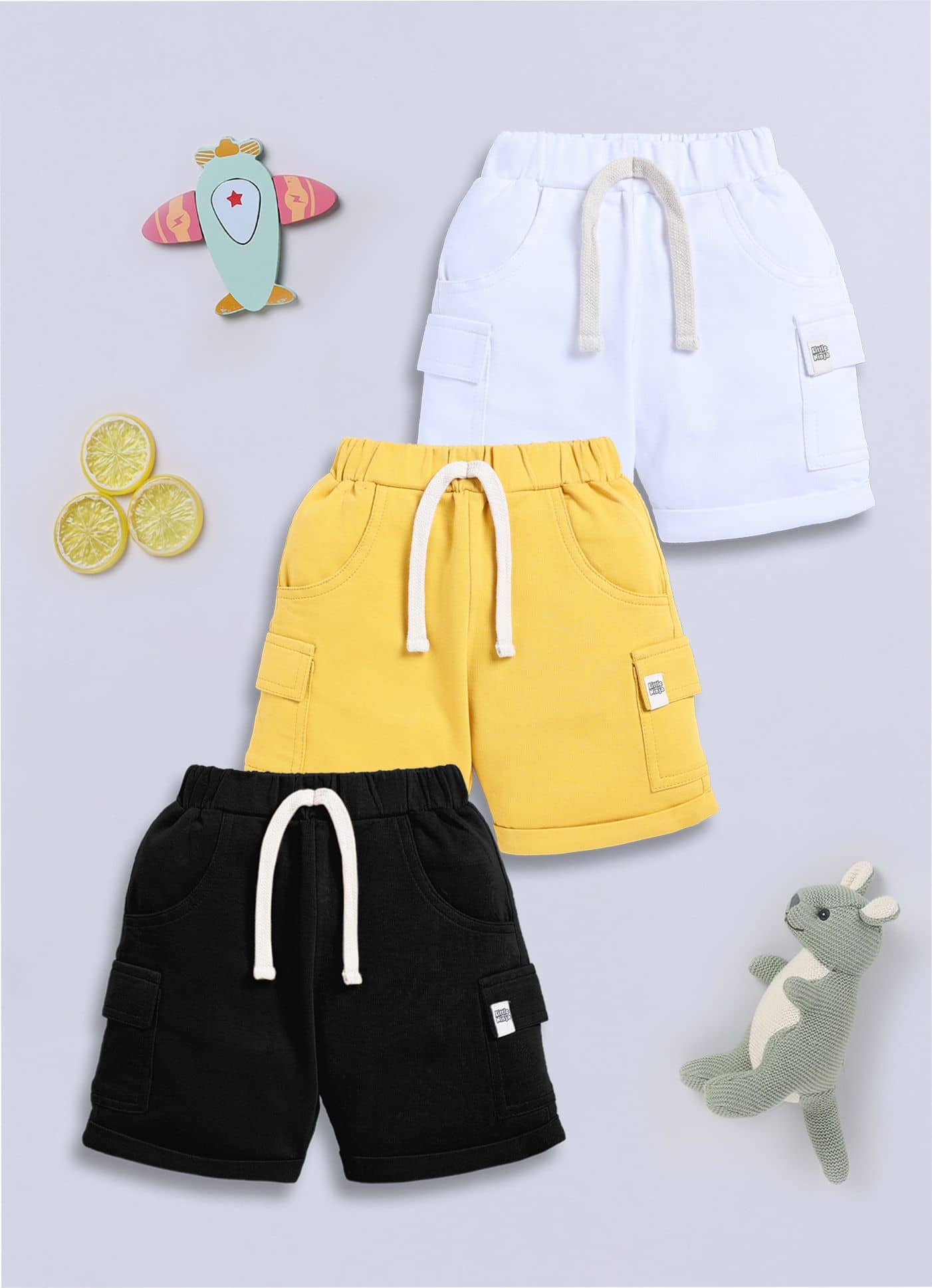 Little Ninja Pack of 3 Denim Shorts For Boys ( Multicolor ) - Shorts | Buy online on ZillyBuy