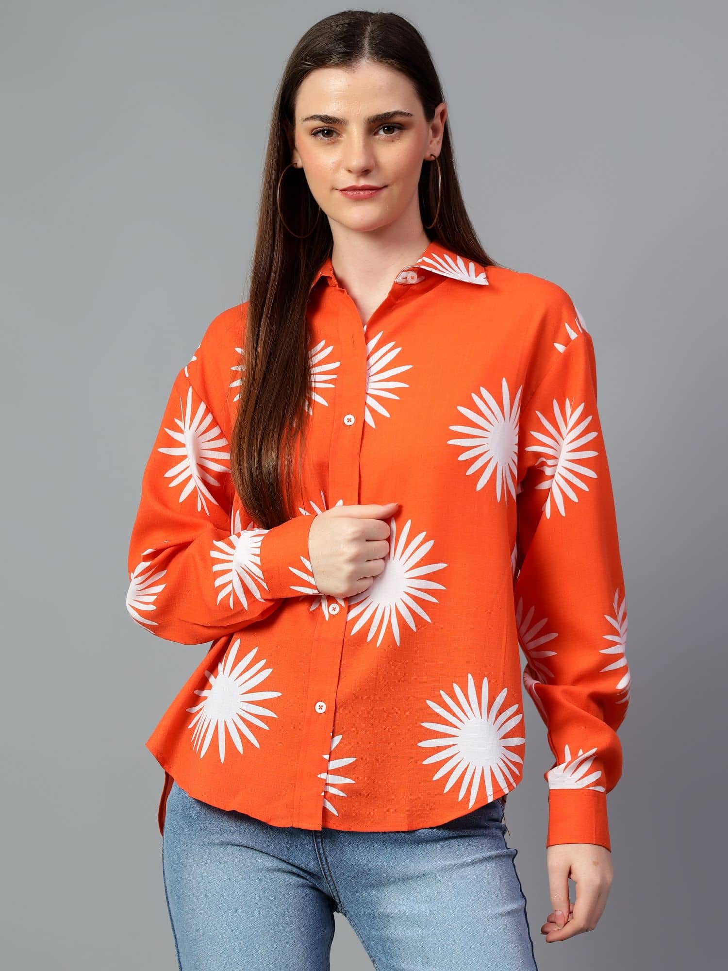 kotty Women Cotton Blend Shirt ( Multicolor )