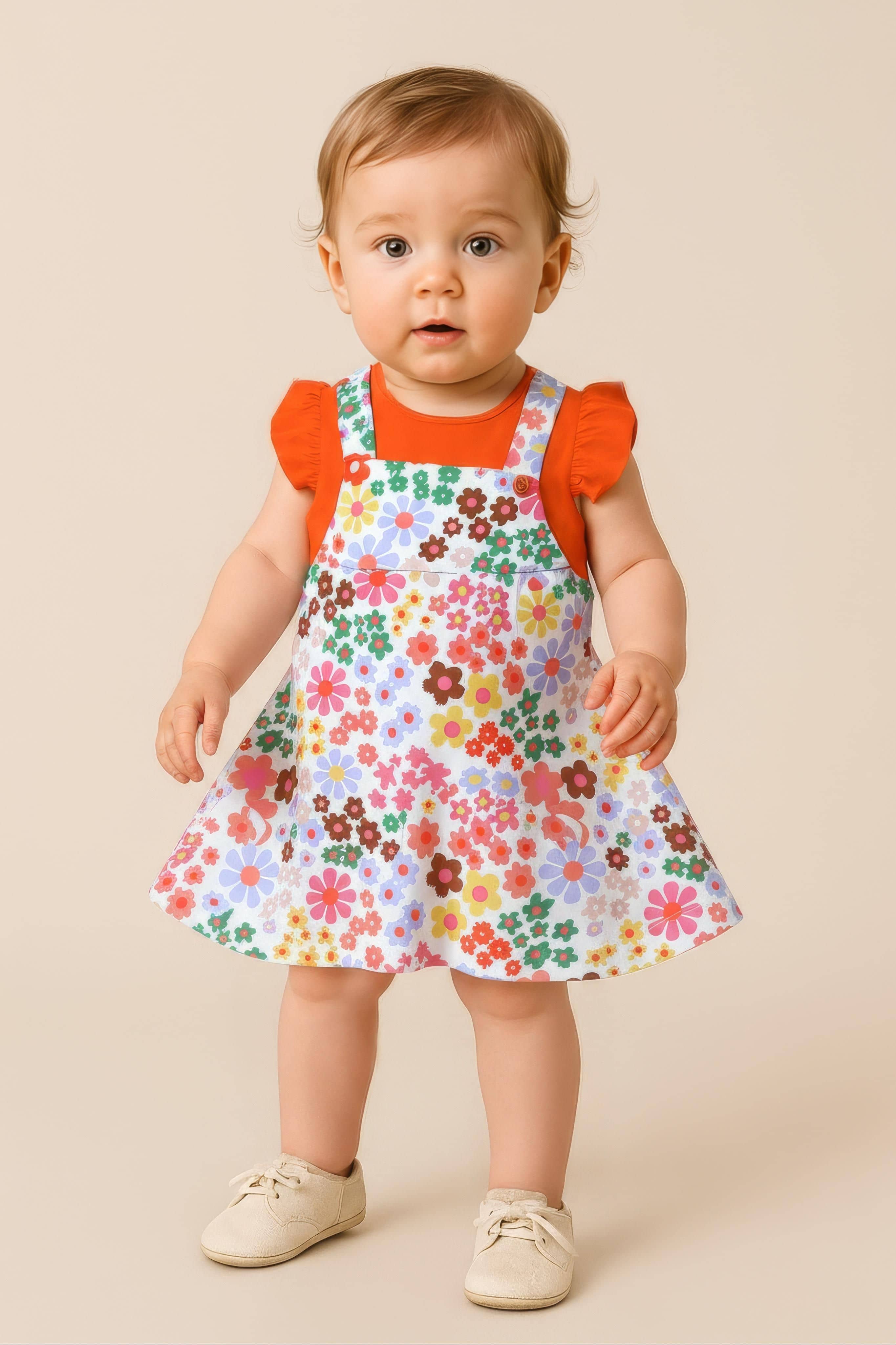 Clothe Funn Cotton Frock For Baby Girls ( Pack of 1 , Multicolor )