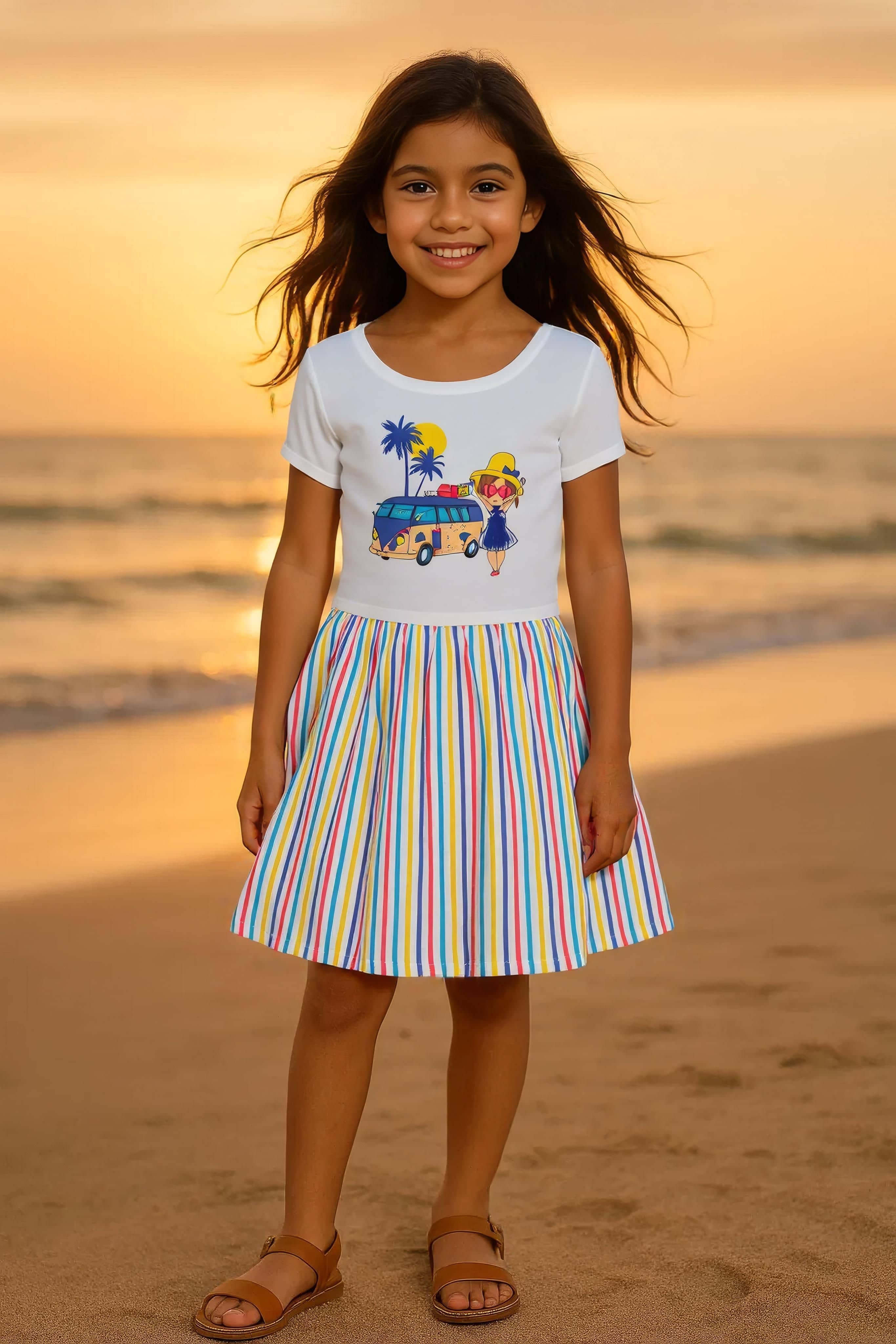 Clothe Funn Cotton Frock For Girls ( Pack of 1 , White )