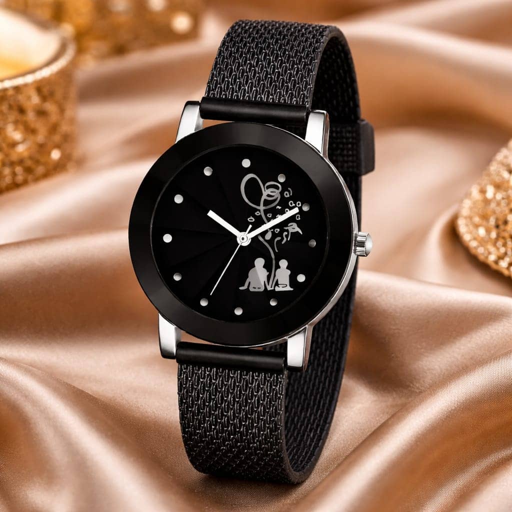 Cosmic Black Resin Analog Womens Watch