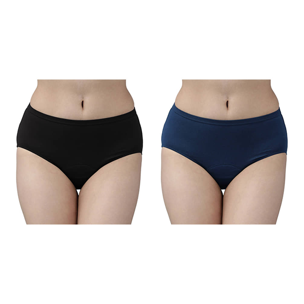 Louis Craft Pack of 2 Cotton Lycra Period Panty For Women ( Multicolor3 )