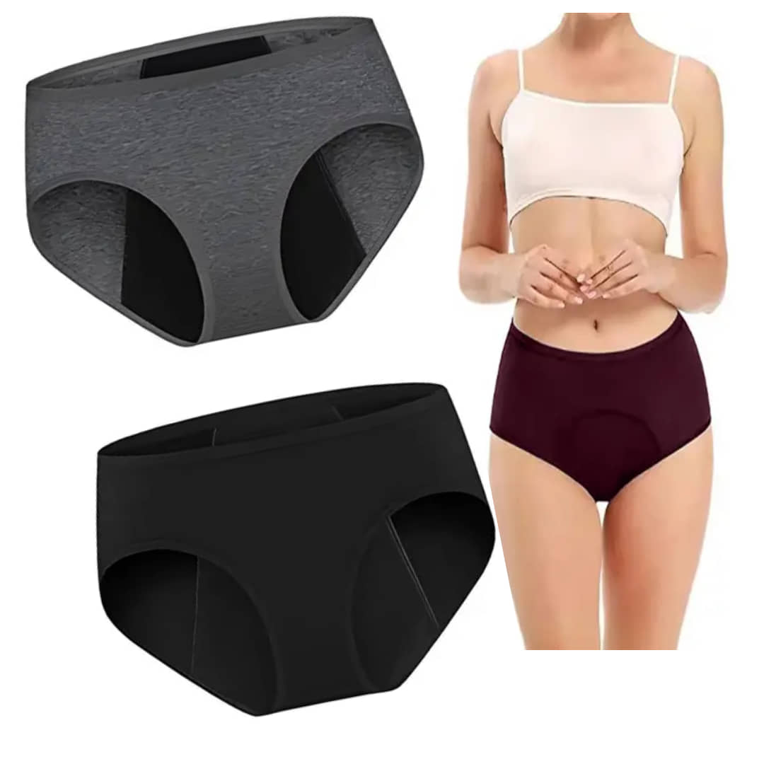 Louis Craft Pack of 2 Cotton Lycra Period Panty For Women ( Multicolor3 )