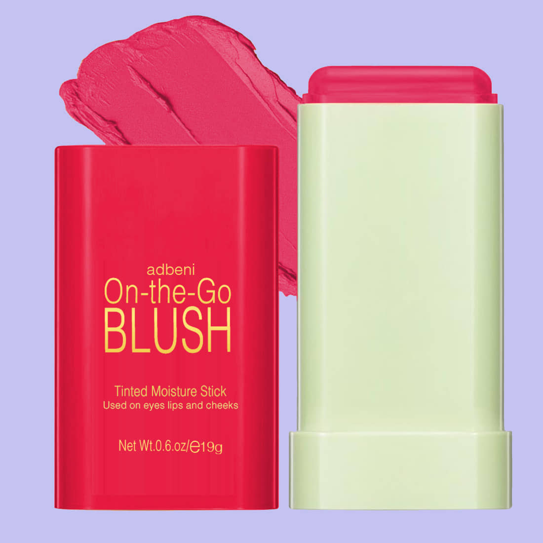Adbeni On the Go Natural Dewy Glow Stick Blush Hydrating Hot Pink 20 g