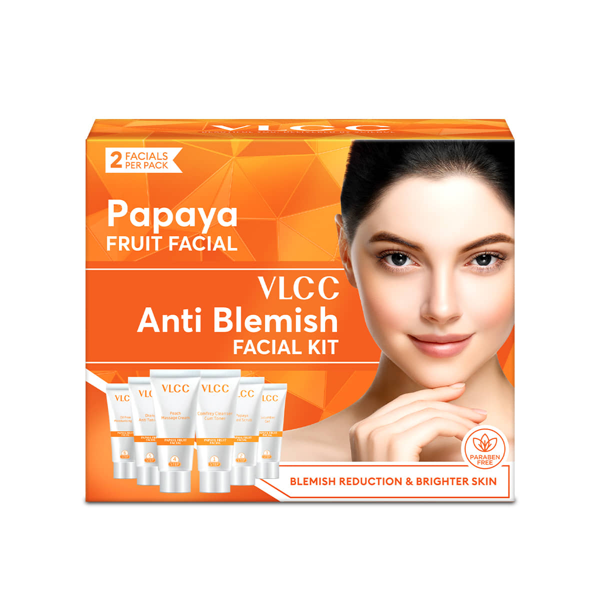 Vlcc Papaya Fruit Single Facial Kit 60G For Refreshed & Blemish Free Skin