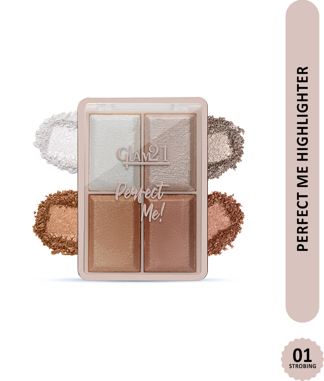 Glam21 Perfect Me! Highlighter Palette Blusher Weightless Longlasting Glow Face Kit 6g Shade-04
