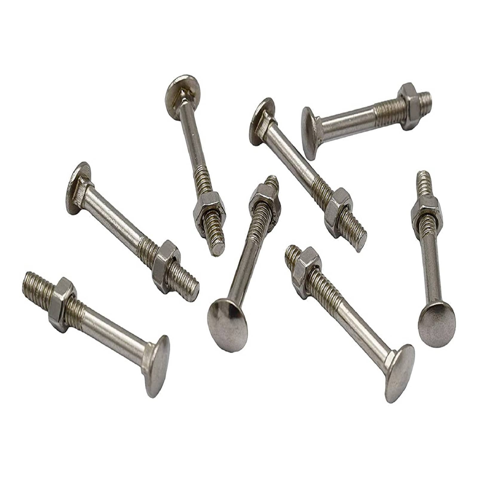 ONJECX Nut & Bolt Set Stainless Steel Carriage Bolts 2 inche with Fittings pack of 50 pc (ACBS02N)