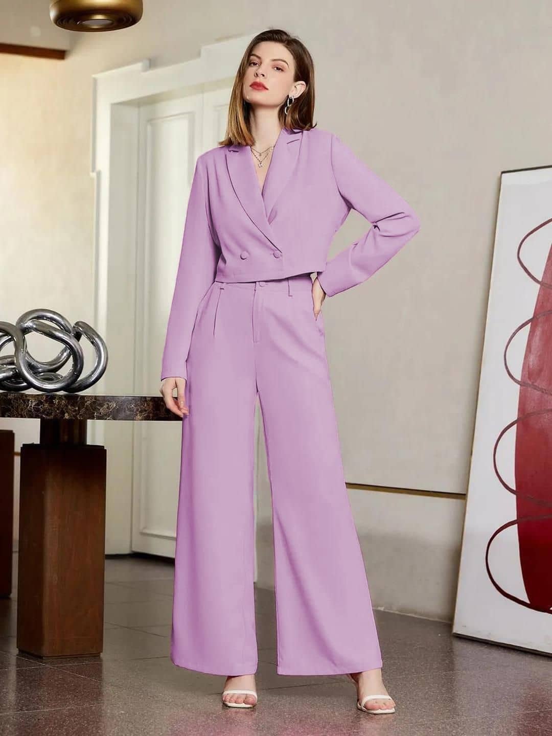 kotty Women Top With Trousers Co-Ord Set ( Purple )