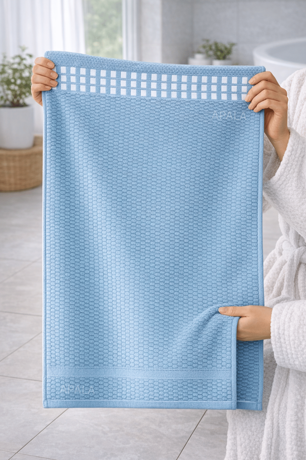Apala Pack of 1 Cotton 500 -GSM Bath Towel ( Light Blue ) - Towels | Buy online on ZillyBuy