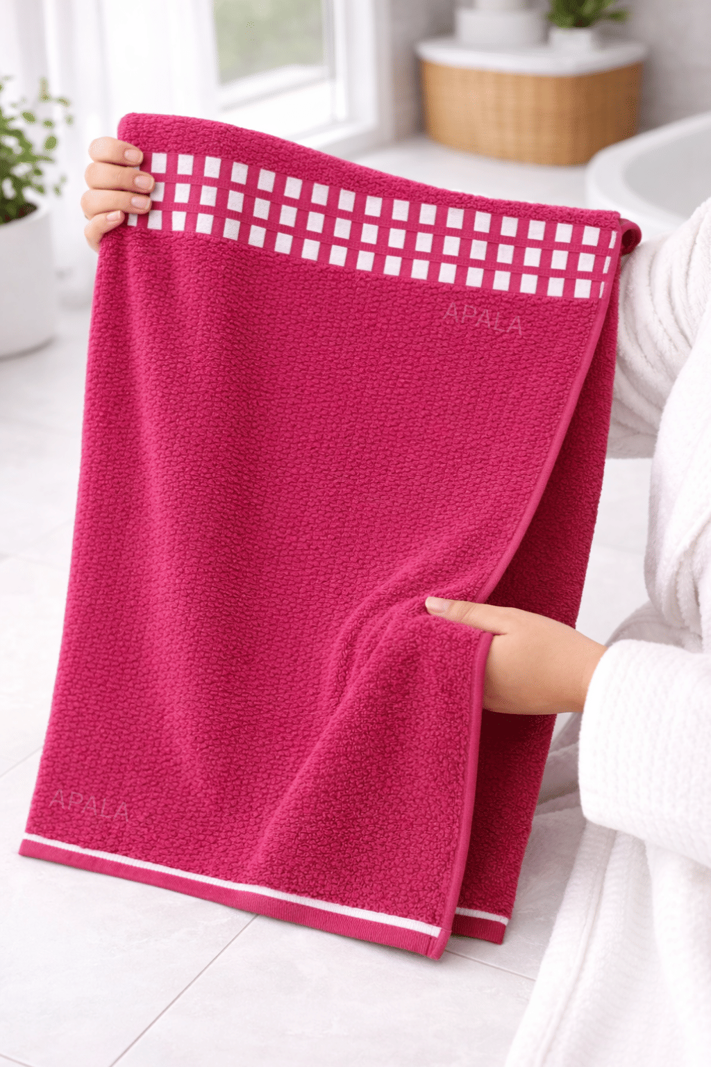 HIDECOR Pack of 1 Cotton 500 -GSM Bath Towel ( Pink ) - Towels | Buy online on ZillyBuy