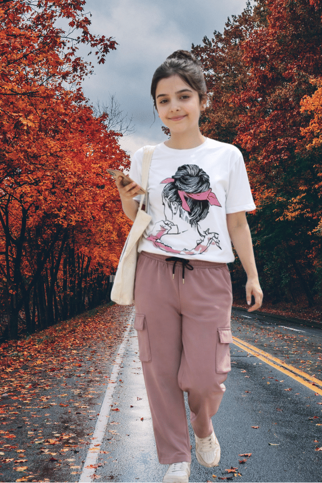 TarrenT HunT Pack of 1 Girls Cotton Blend T-shirt & Pants ( Pink )