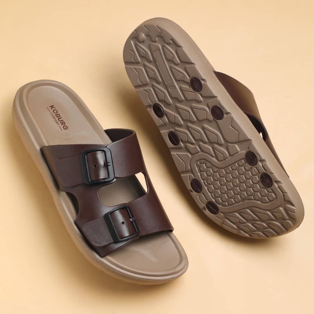 koburg Brown Men's Slide Flip Flop