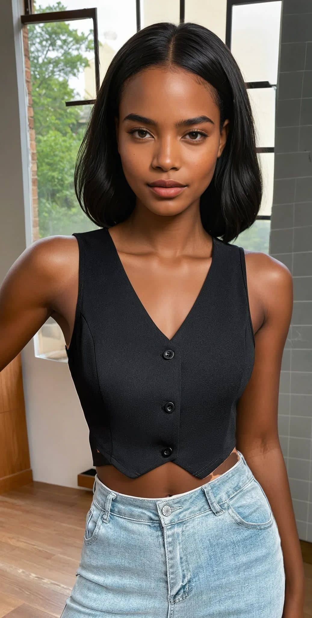 Aahwan Women's Polyester Crop Top ( Black )