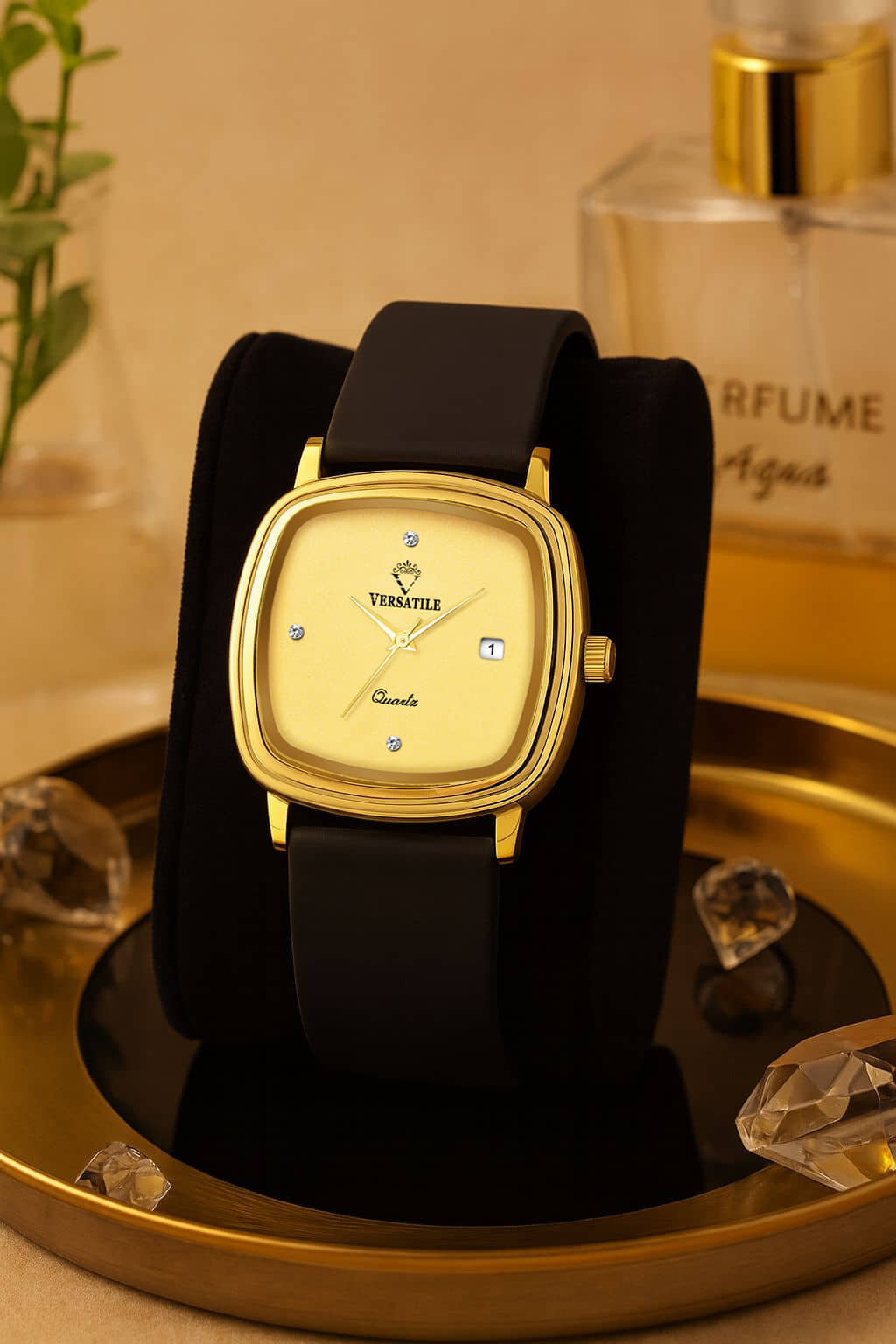 Versatile Black Silicon Analog Men's Watch