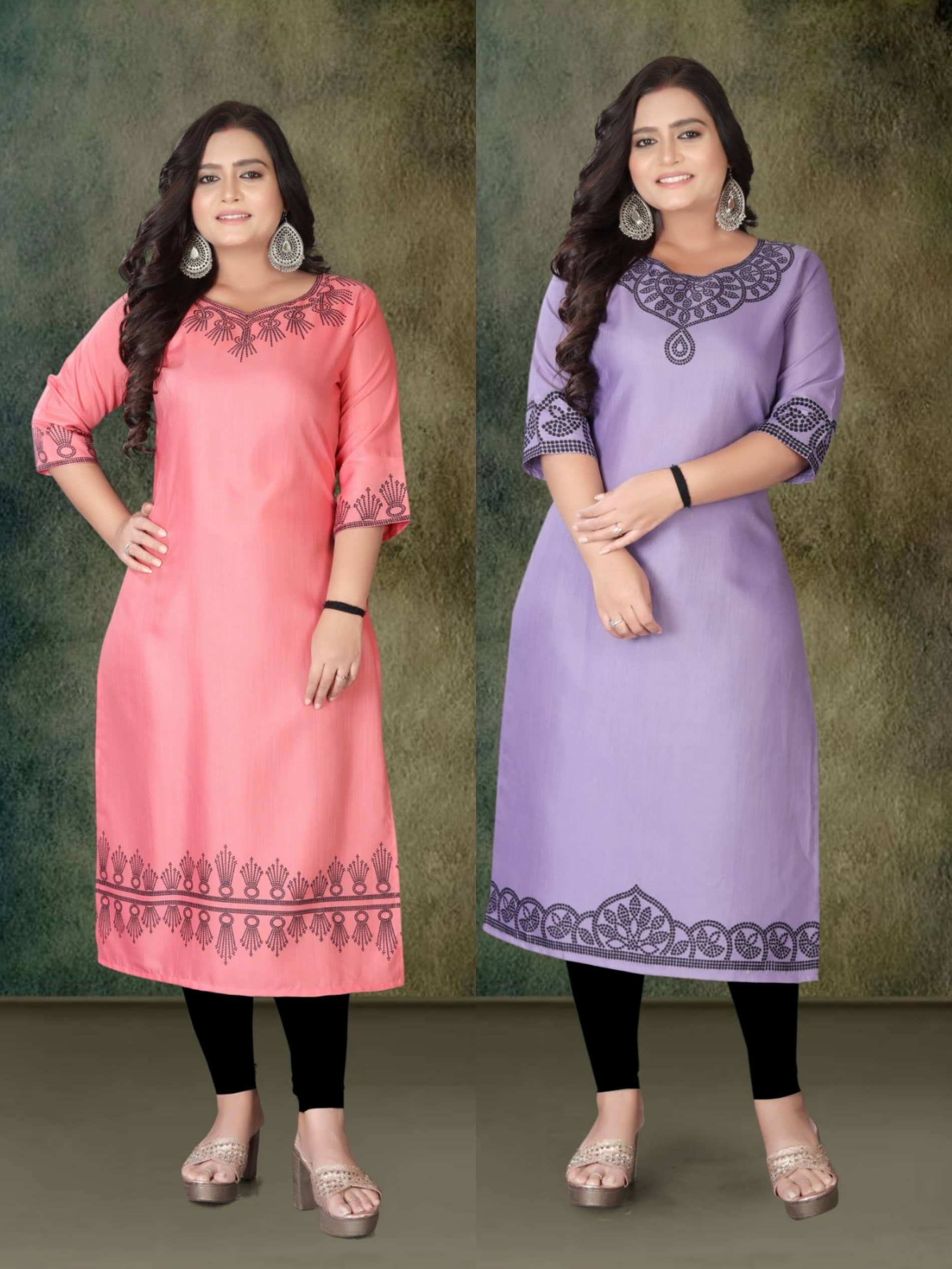 Hetsa Women Rayon Printed A-line Kurti ( Multicolor ) - Kurtis, Tunics | Buy online on ZillyBuy
