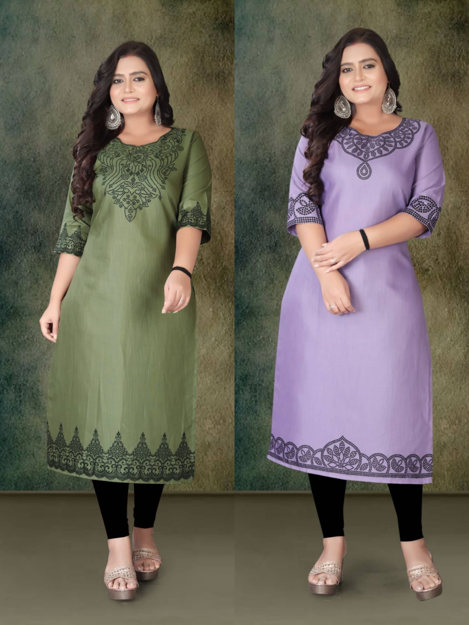 Hetsa Women Rayon Printed A-line Kurti ( Multicolor ) - Kurtis, Tunics | Buy online on ZillyBuy