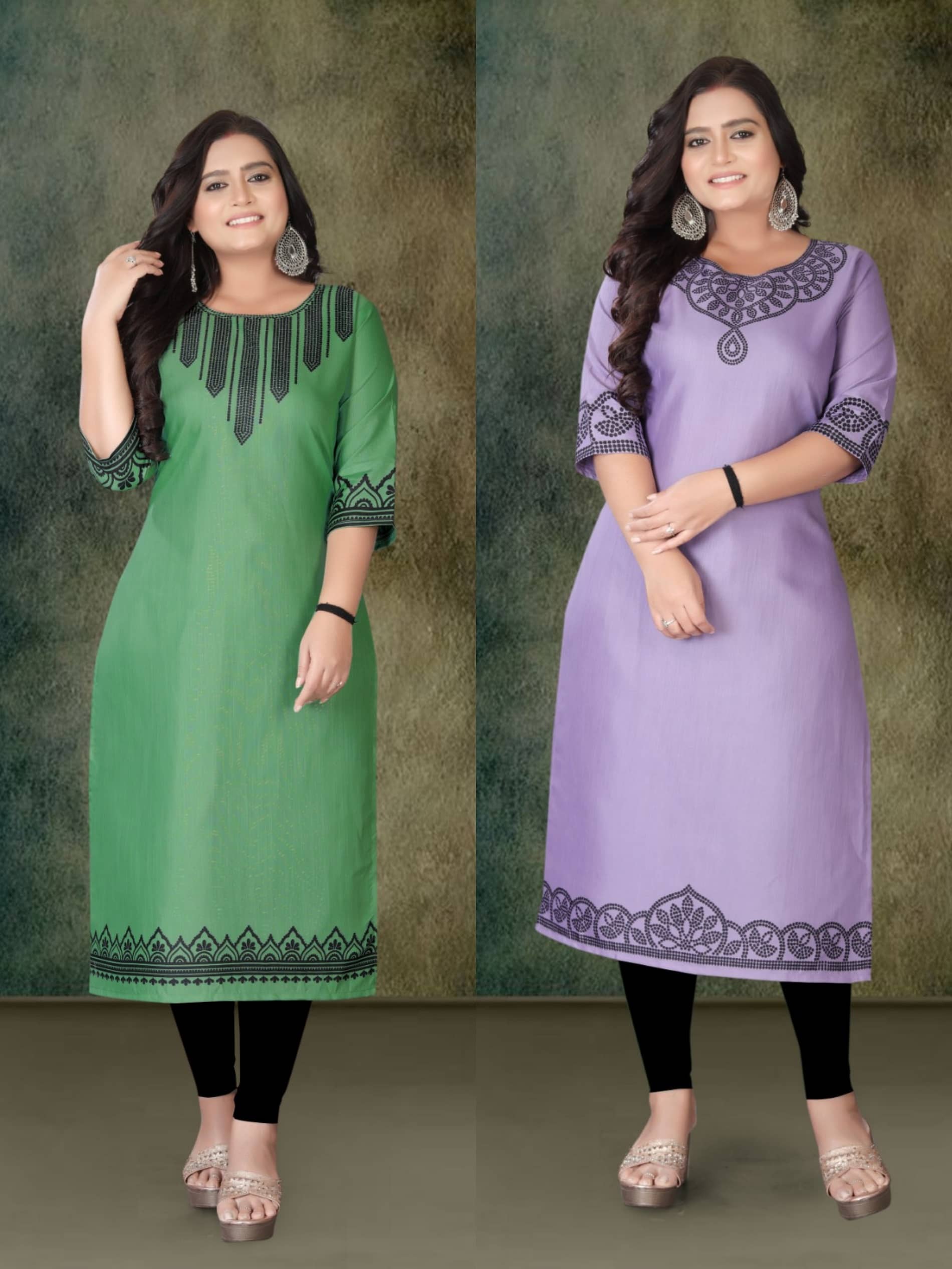 Hetsa Women Rayon Printed A-line Kurti ( Multicolor ) - Kurtis, Tunics | Buy online on ZillyBuy