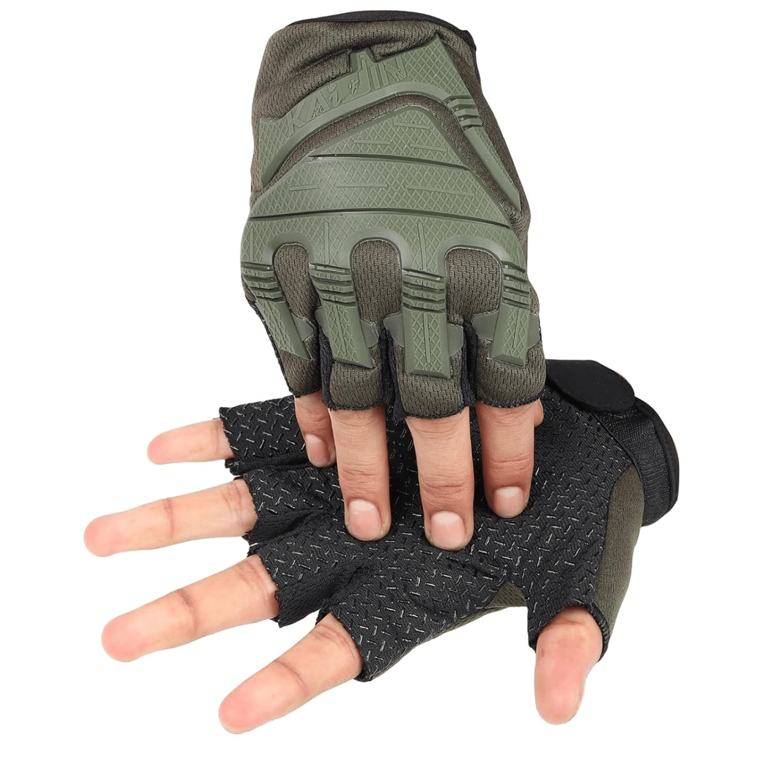 AKSMIT Green Nylon Men's Fingerless Gloves ( Pack of 1 ) - Jewellery Sets | Buy online on ZillyBuy