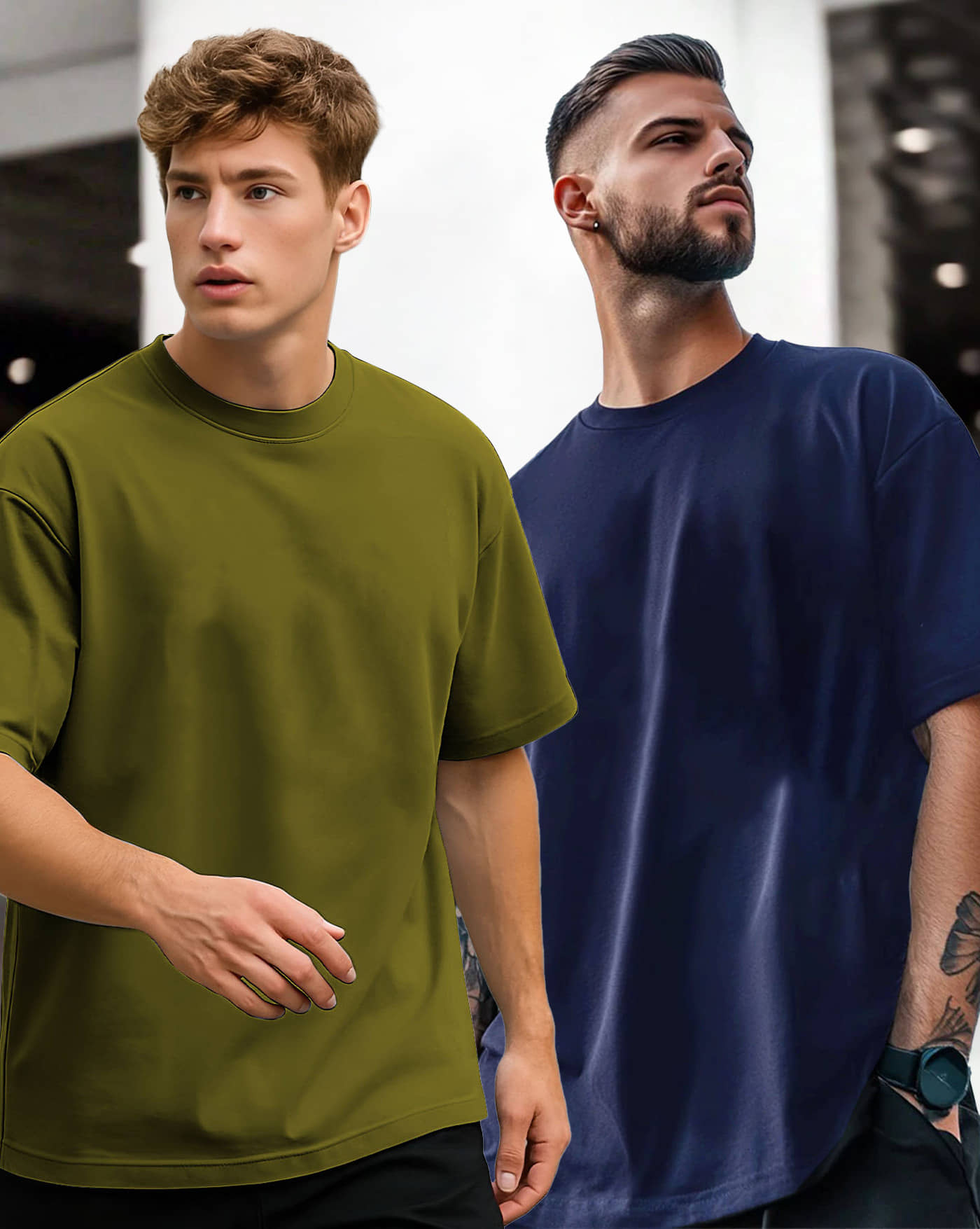 AUSK Men Cotton Blend Oversized Fit Solid T-Shirt ( Maroon )