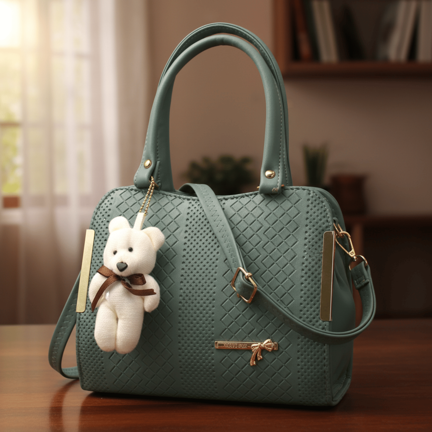 LAAZ Handheld Bag PU Set of 1 ( Green ) - Handbags | Buy online on ZillyBuy