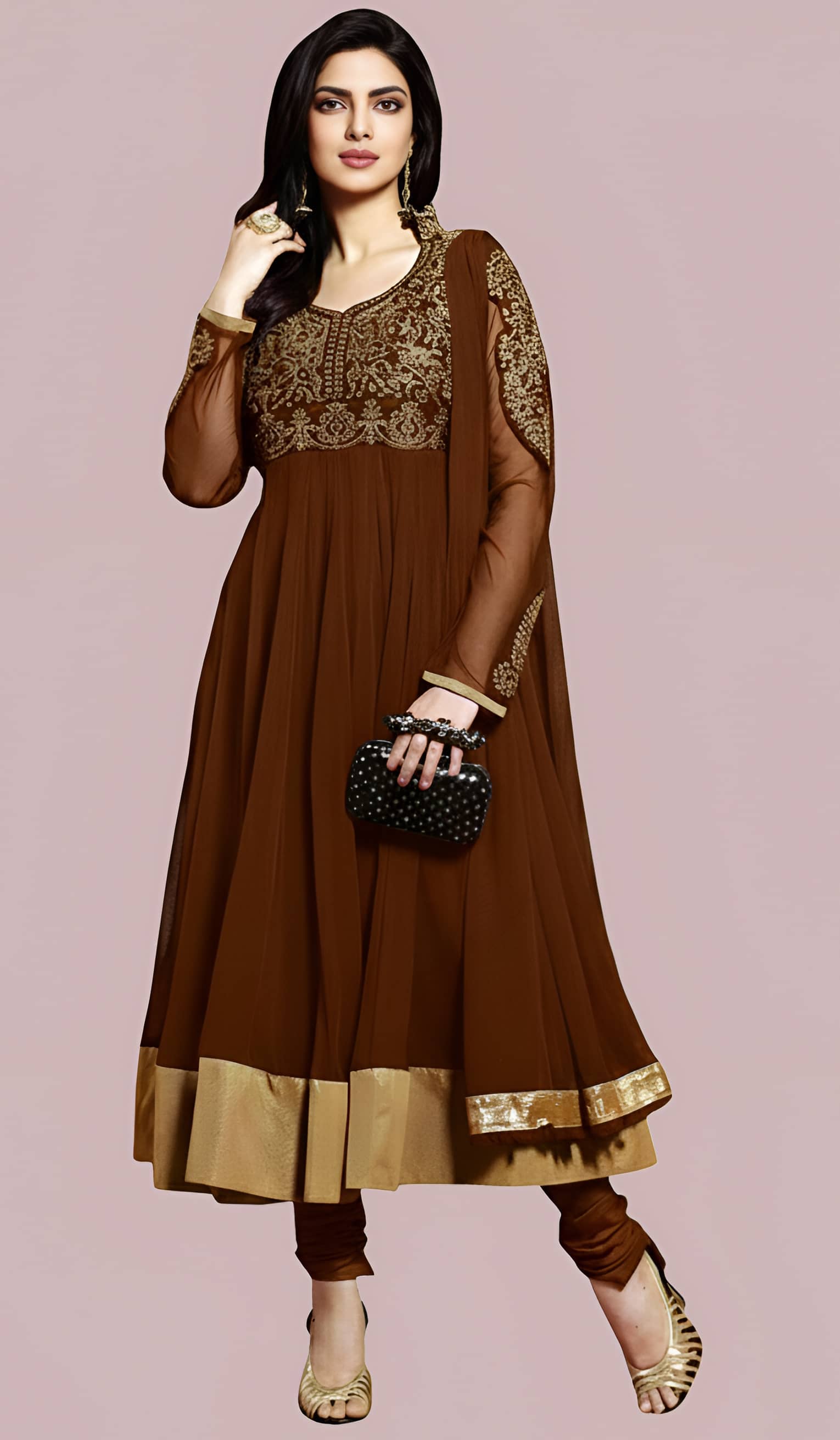 Reya Women's Georgette Semi Stitched Salwar Suit - Unstitched Fabrics | Buy online on ZillyBuy