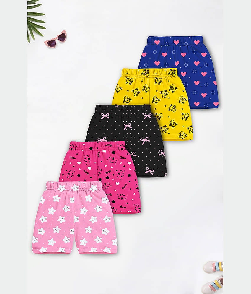 Trampoline Pack of 5 Girls Cotton Blend Shorts ( Multicolor ) - Shorts | Buy online on ZillyBuy
