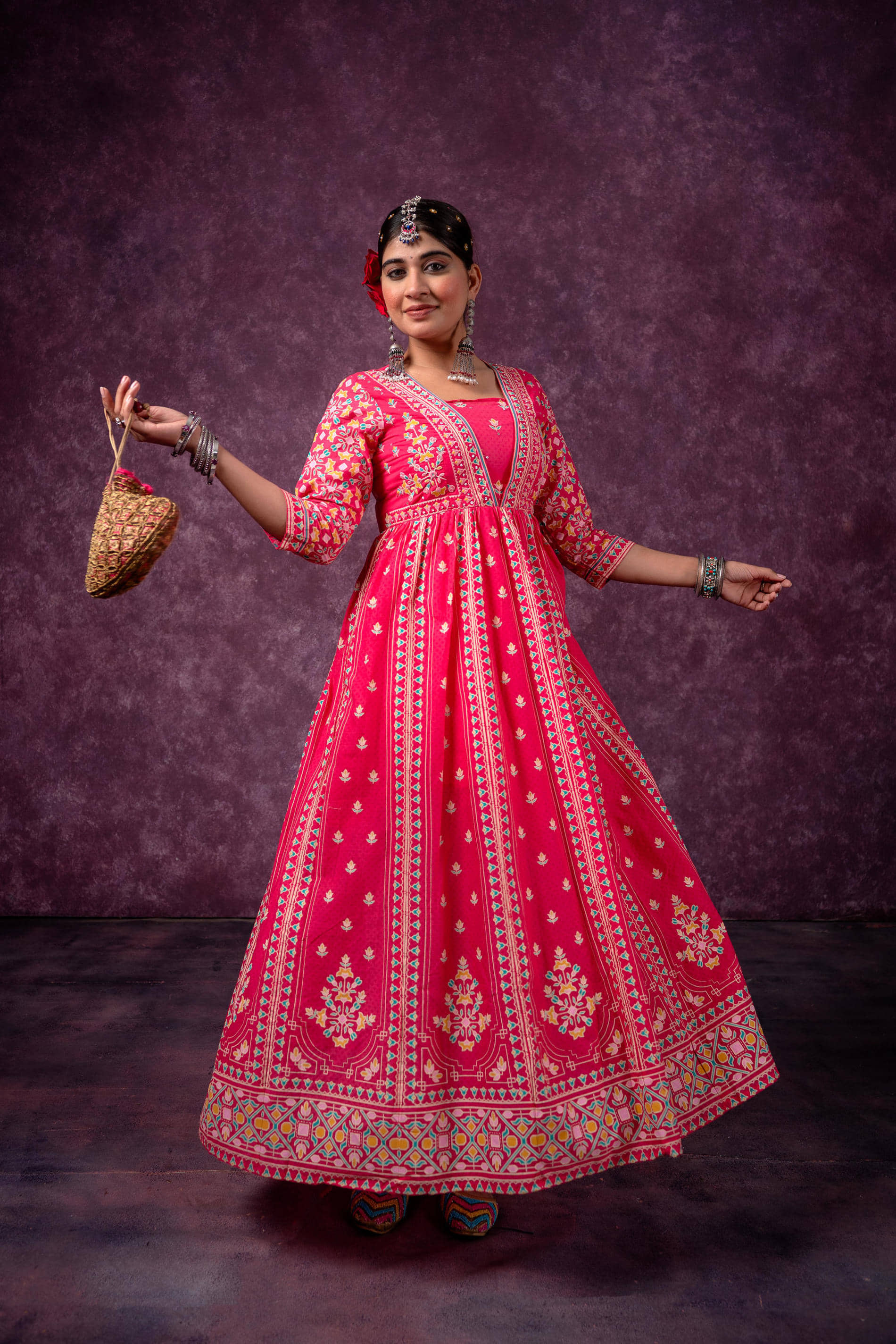 Juniper Women Cotton Printed A-line Kurti ( Orange ) - Kurtis, Tunics | Buy online on ZillyBuy