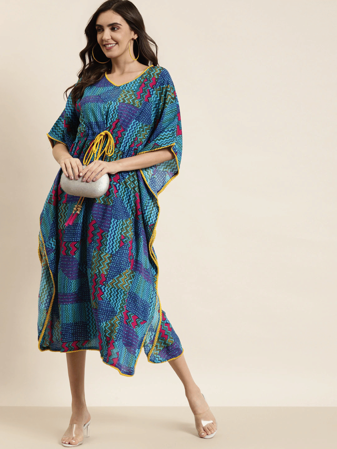 Yash Gallery Women Rayon Printed Kaftan ( Multi Color )