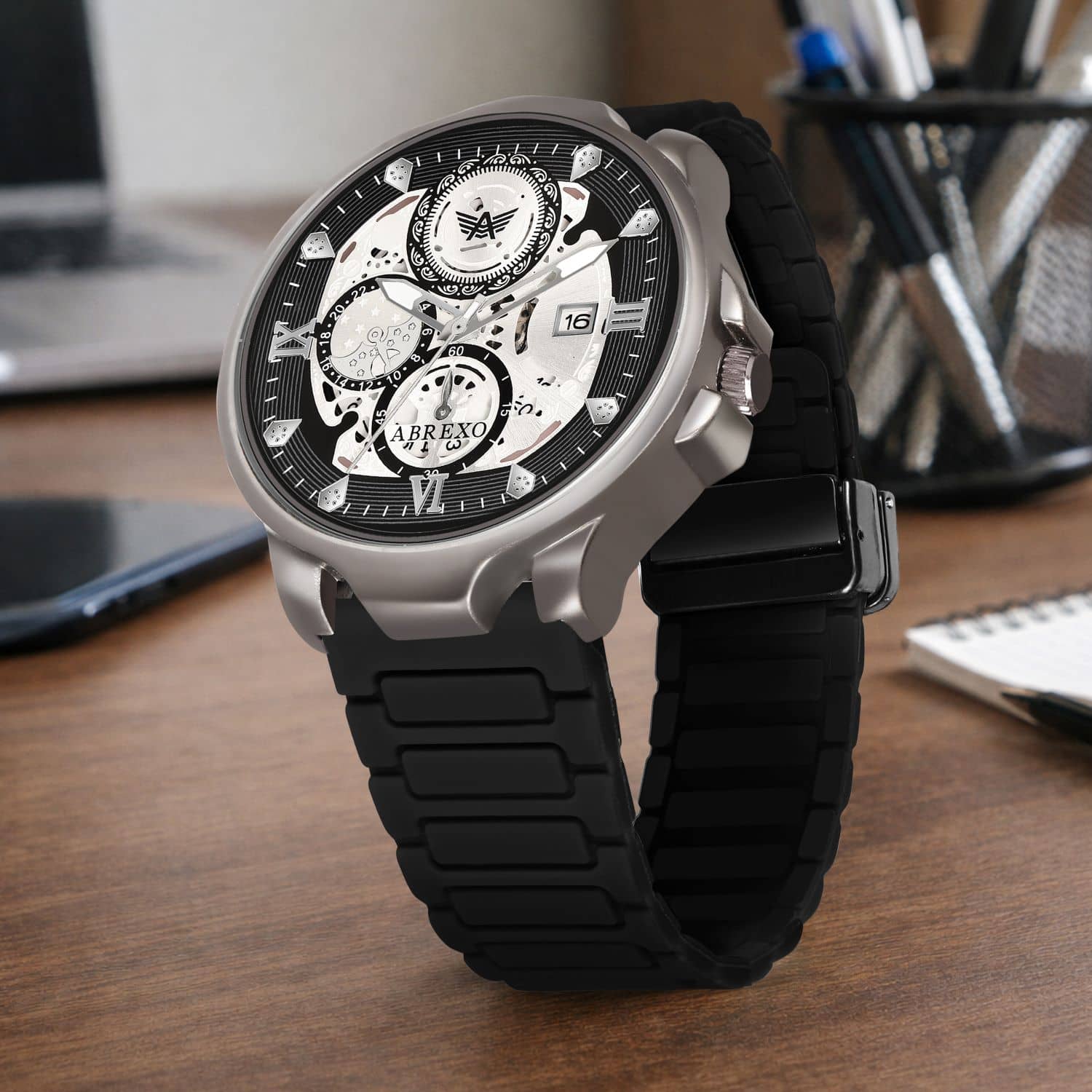 Abrexo Black Silicon Analog Men's Watch
