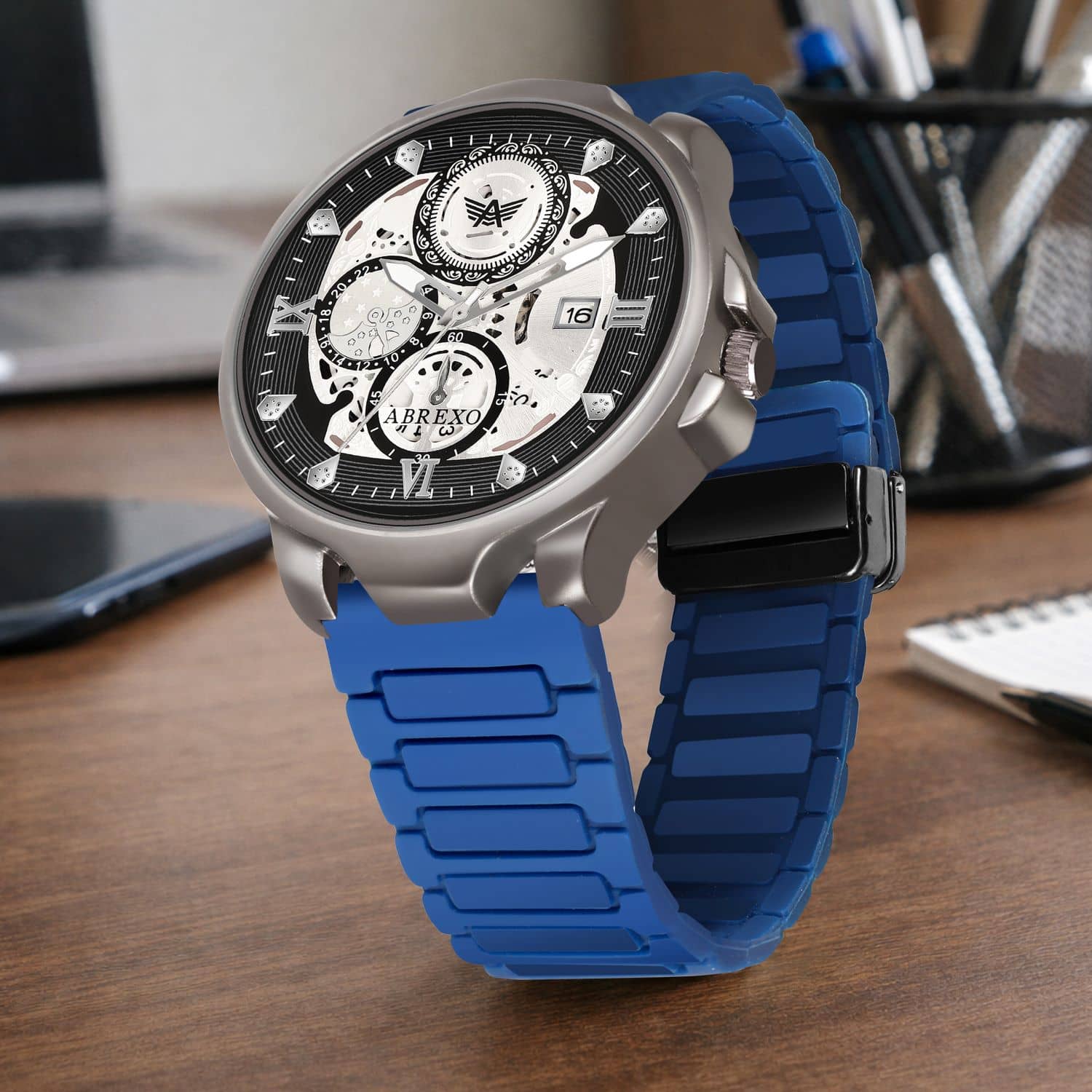 Abrexo Blue Silicon Analog Men's Watch