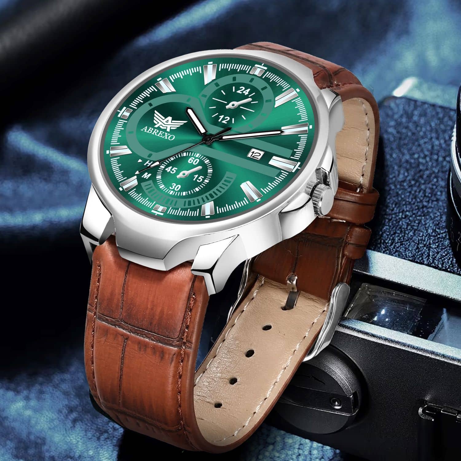 Abrexo Brown Leather Analog Men's Watch