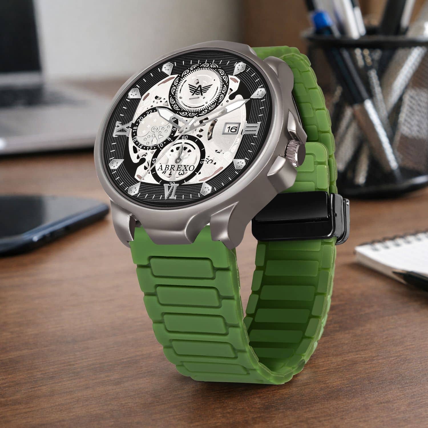 Abrexo Green Silicon Analog Men's Watch