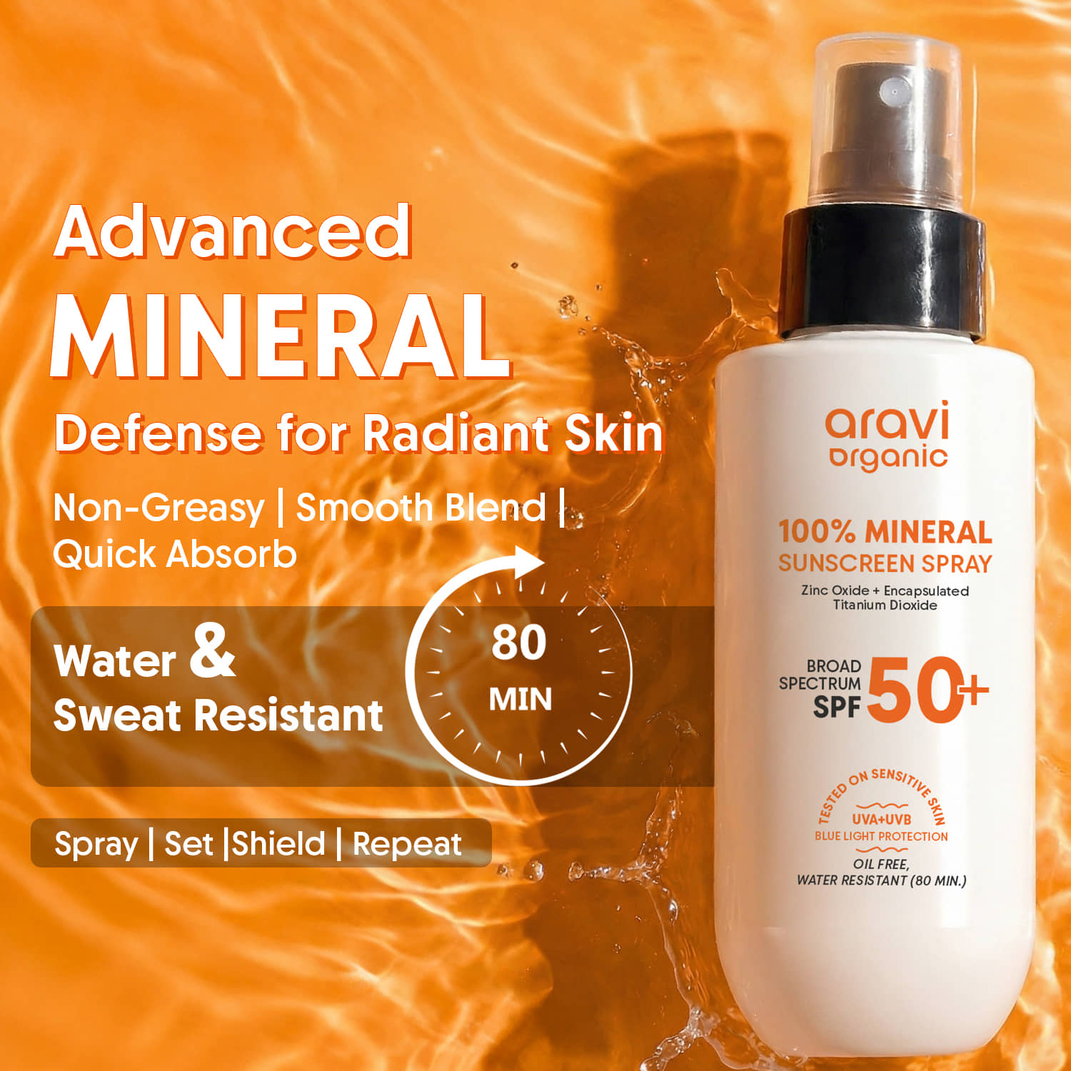Aravi Organic SPF 50 Sunscreen Cream For All Skin Type ( Pack of 1 )