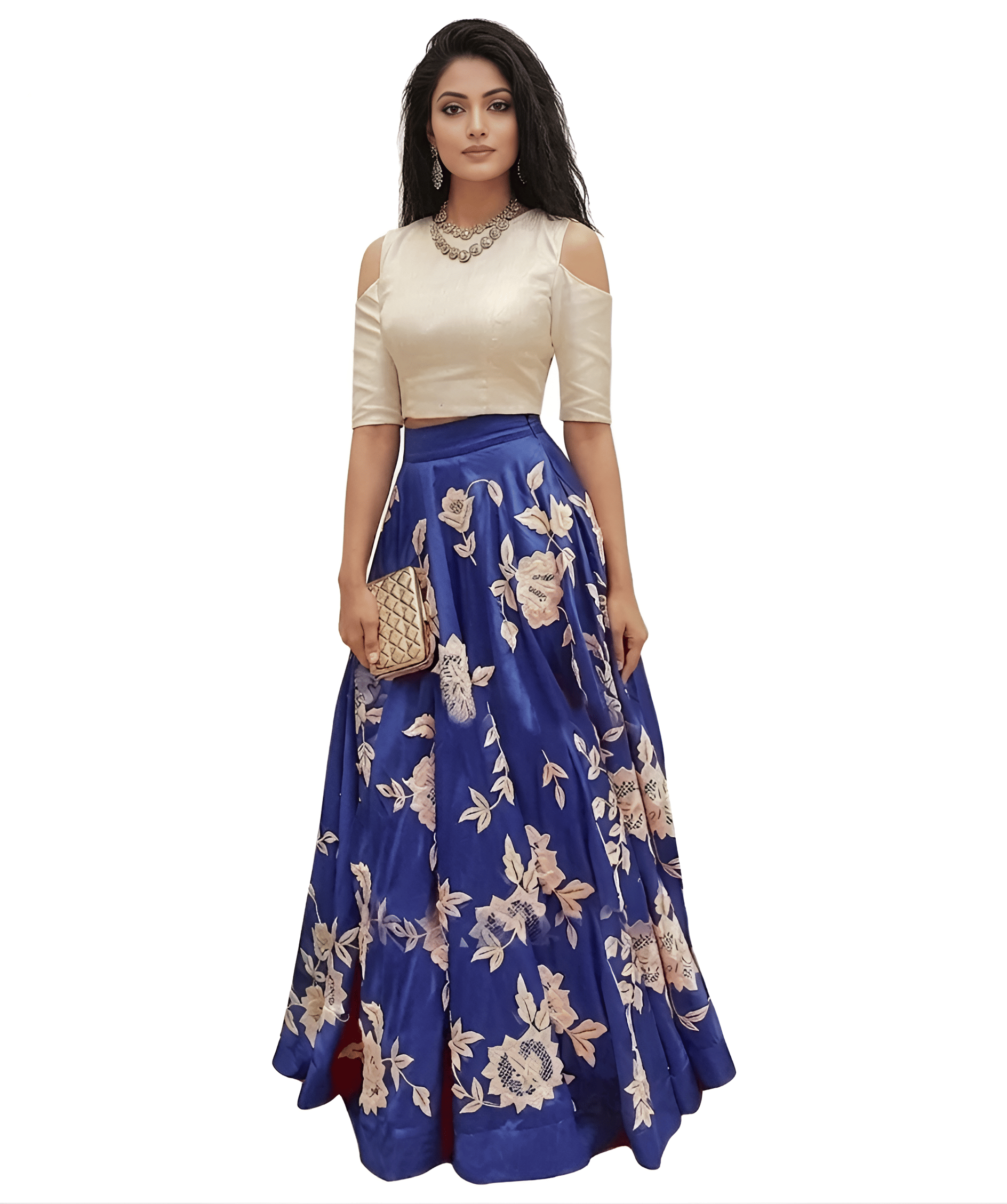 Reya Women's Satin Unstitched Straight Cut Lehenga Choli