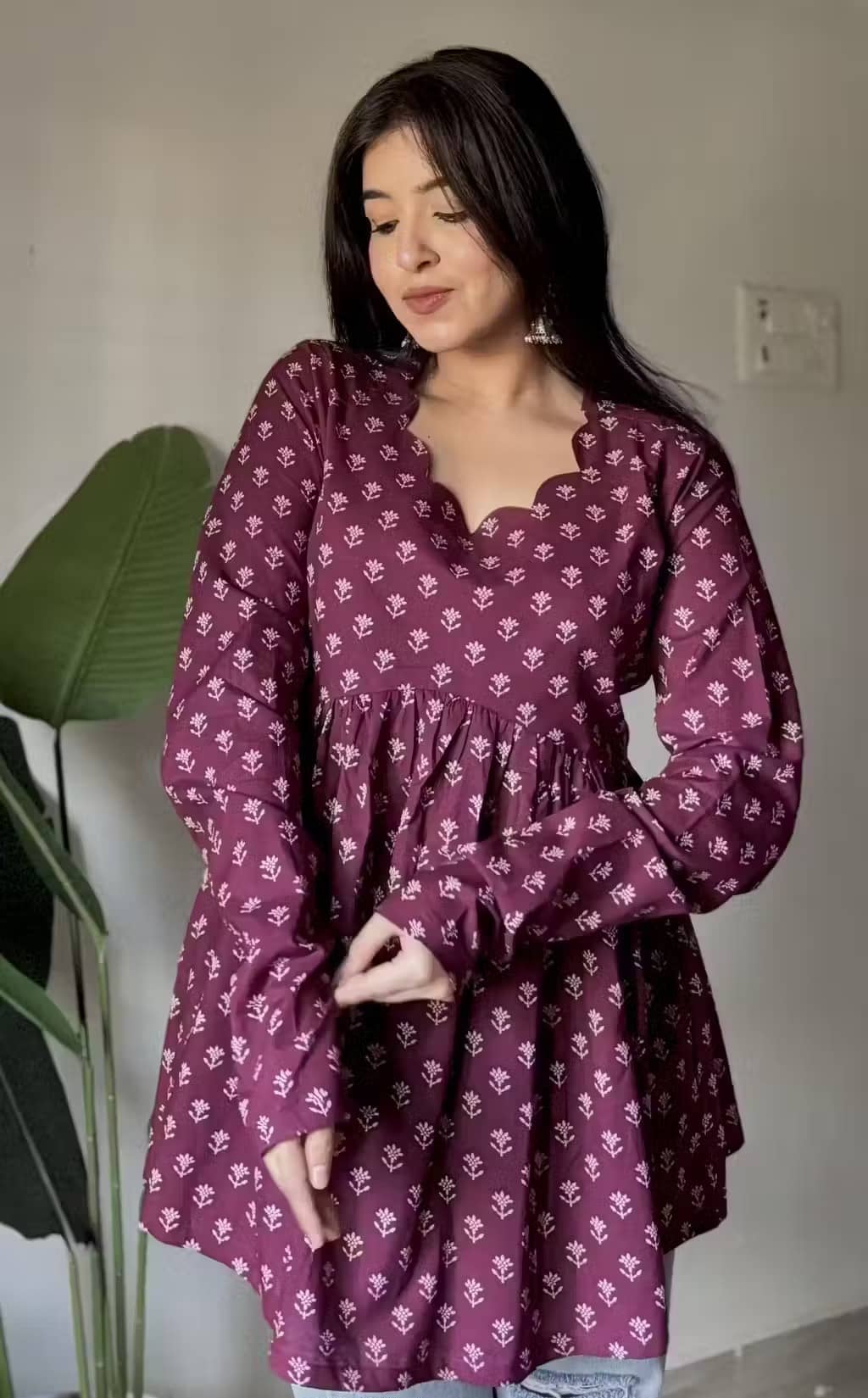 Silksutra Women's Rayon Regular Top ( Maroon )