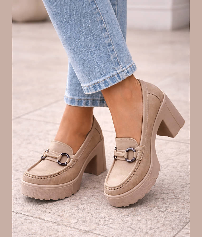 Stylestry Beige Women's Loafers - Casual Shoes | Buy online on ZillyBuy