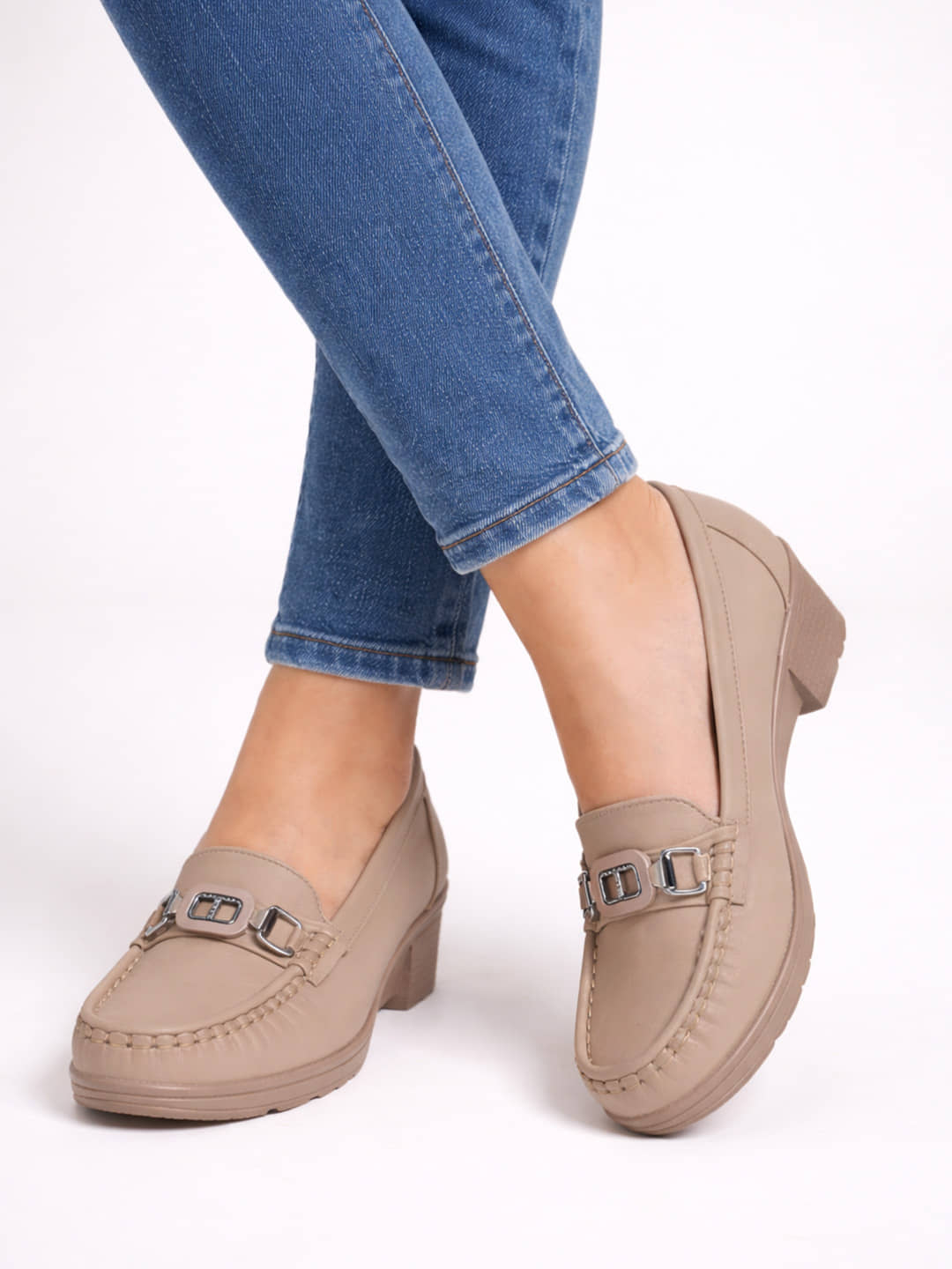 Stylestry Beige Women's Loafers - Casual Shoes | Buy online on ZillyBuy