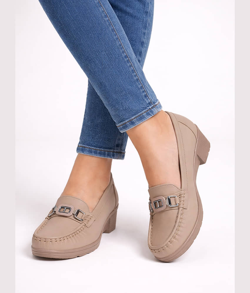 Stylestry Beige Women's Loafers - Casual Shoes | Buy online on ZillyBuy