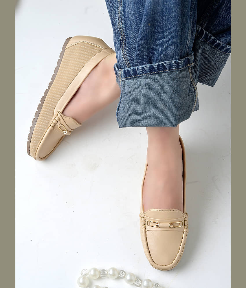 Stylestry Cream Women's Loafers - Casual Shoes | Buy online on ZillyBuy