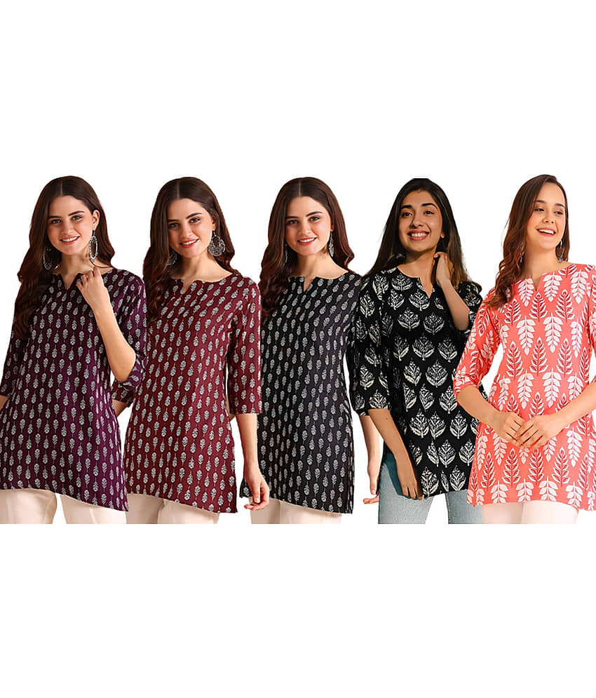 AK FASHION MALL Women Cotton Blend Printed A-line Kurti ( Multicolor 5 ) - Kurtis, Tunics | Buy online on ZillyBuy