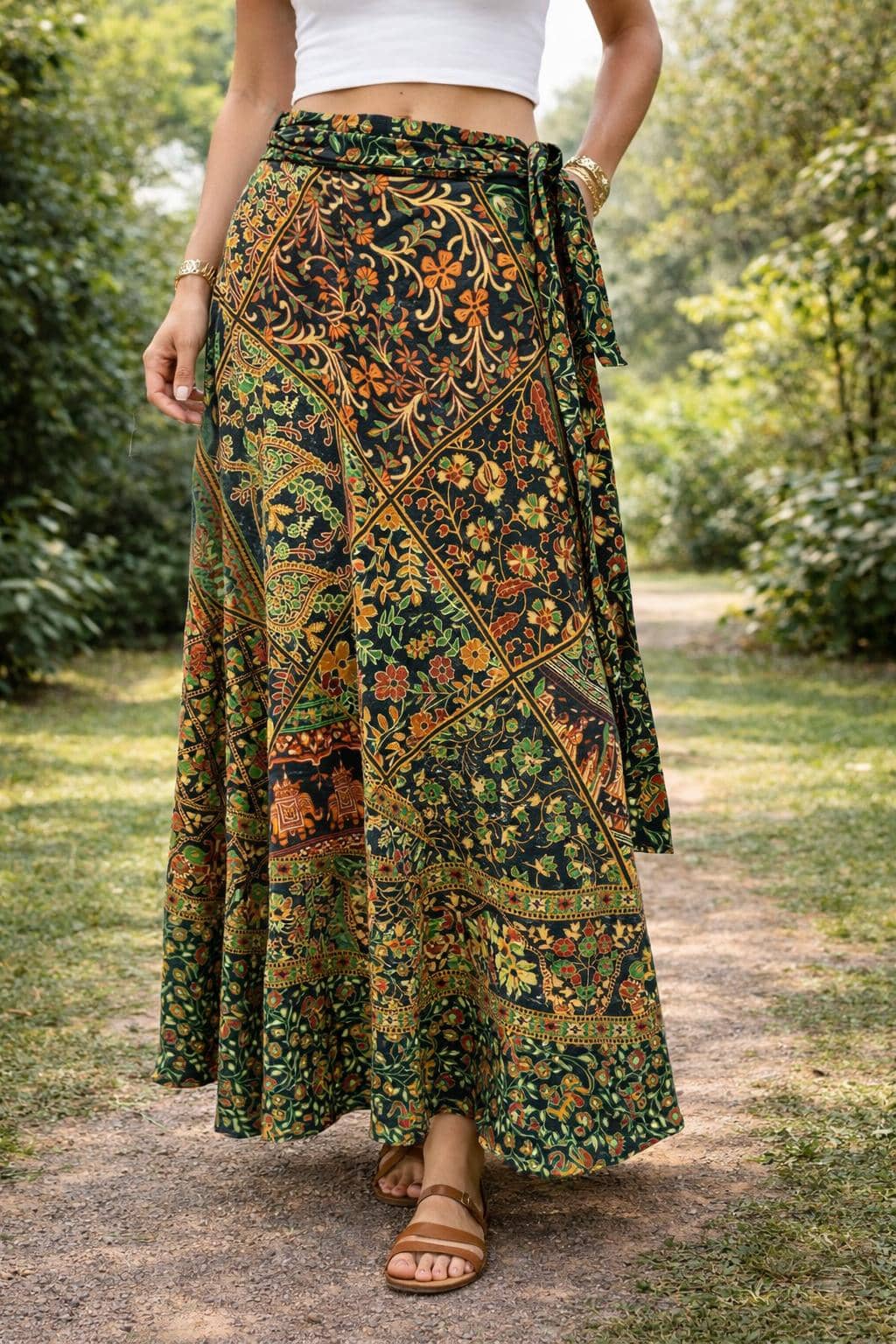 Frion Kandy Multi Color Cotton Women's Wrap Skirt ( Pack of 1 )