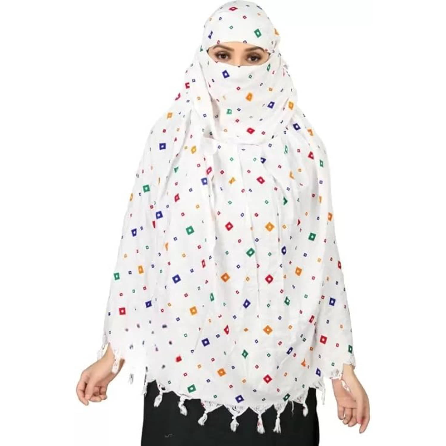 Flyhomes White Cotton Women's Scarf ( Pack of 1 ) - Dupattas & Shawls | Buy online on ZillyBuy