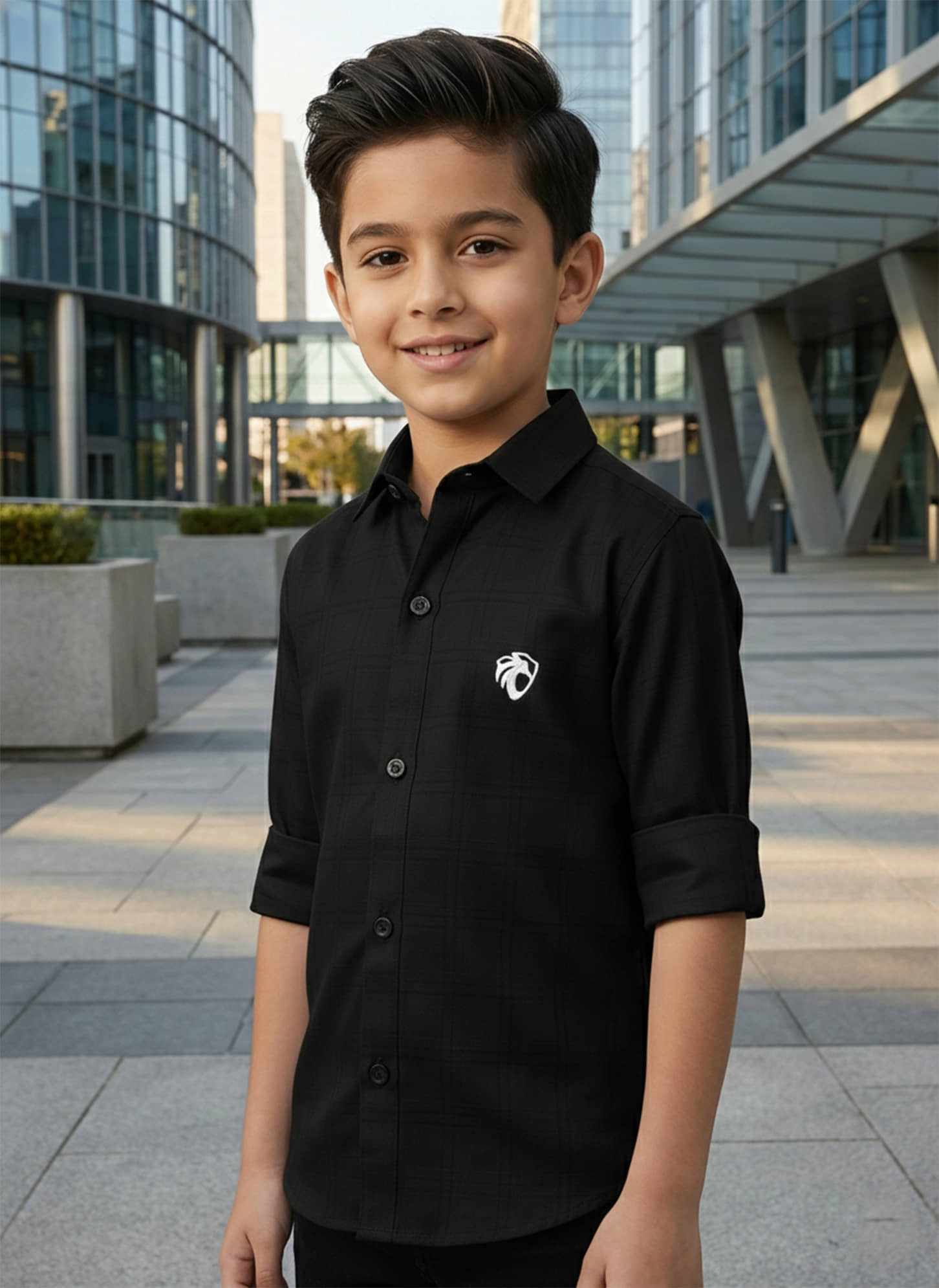 KIDS CLUB Pack of 1 Boys 100% Cotton Full Sleeves Shirt ( Cream )