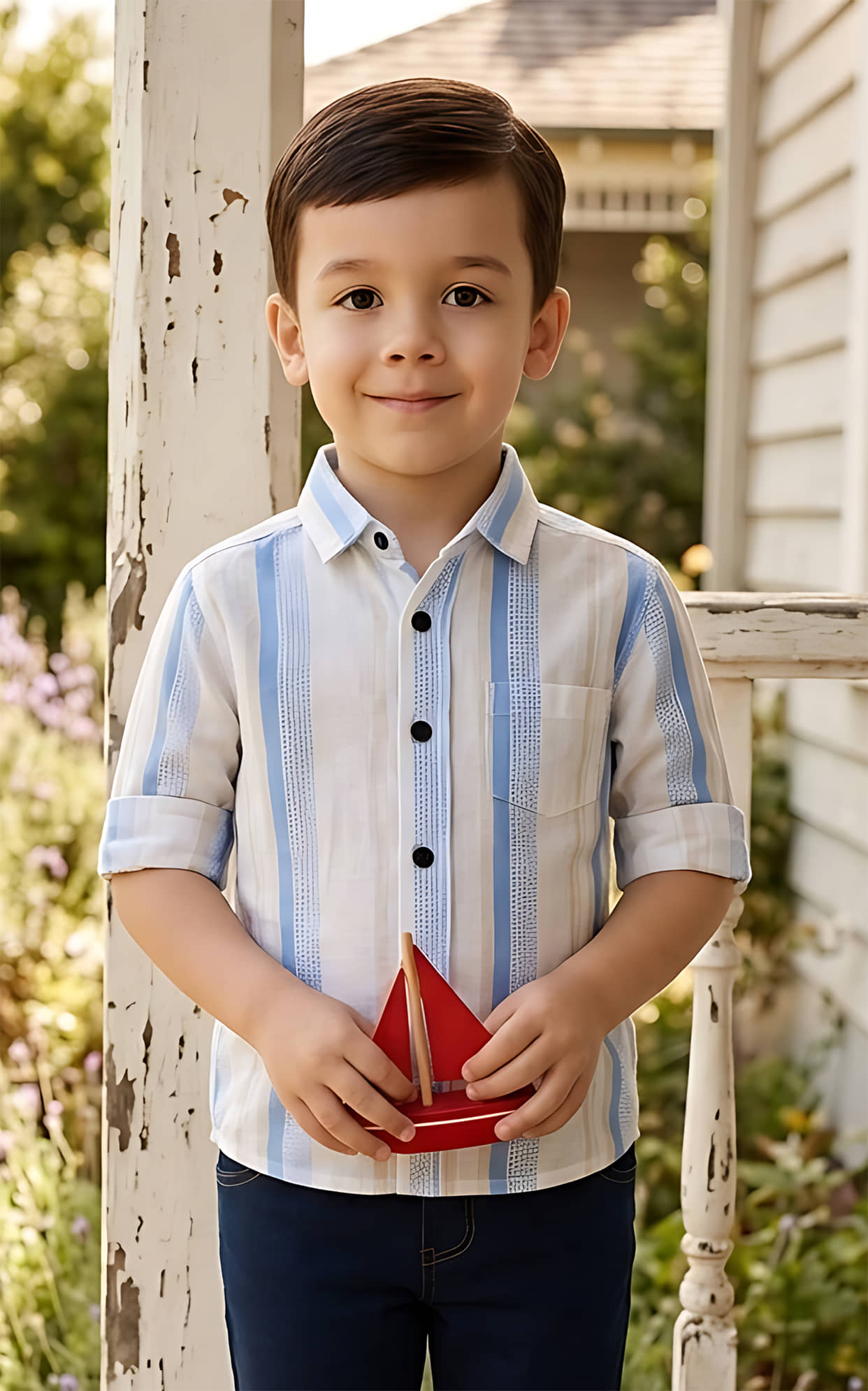 KIDS CLUB Pack of 1 Boys 100% Cotton Full Sleeves Shirt ( Blue )