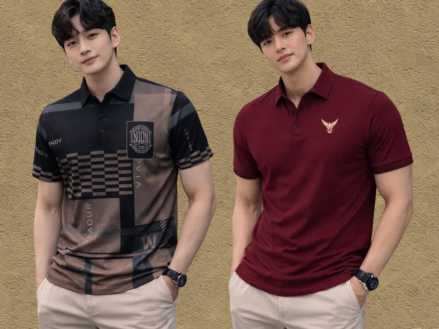 TAZO Men Polyester Regular Fit Printed Polo T Shirt ( Multicolor )