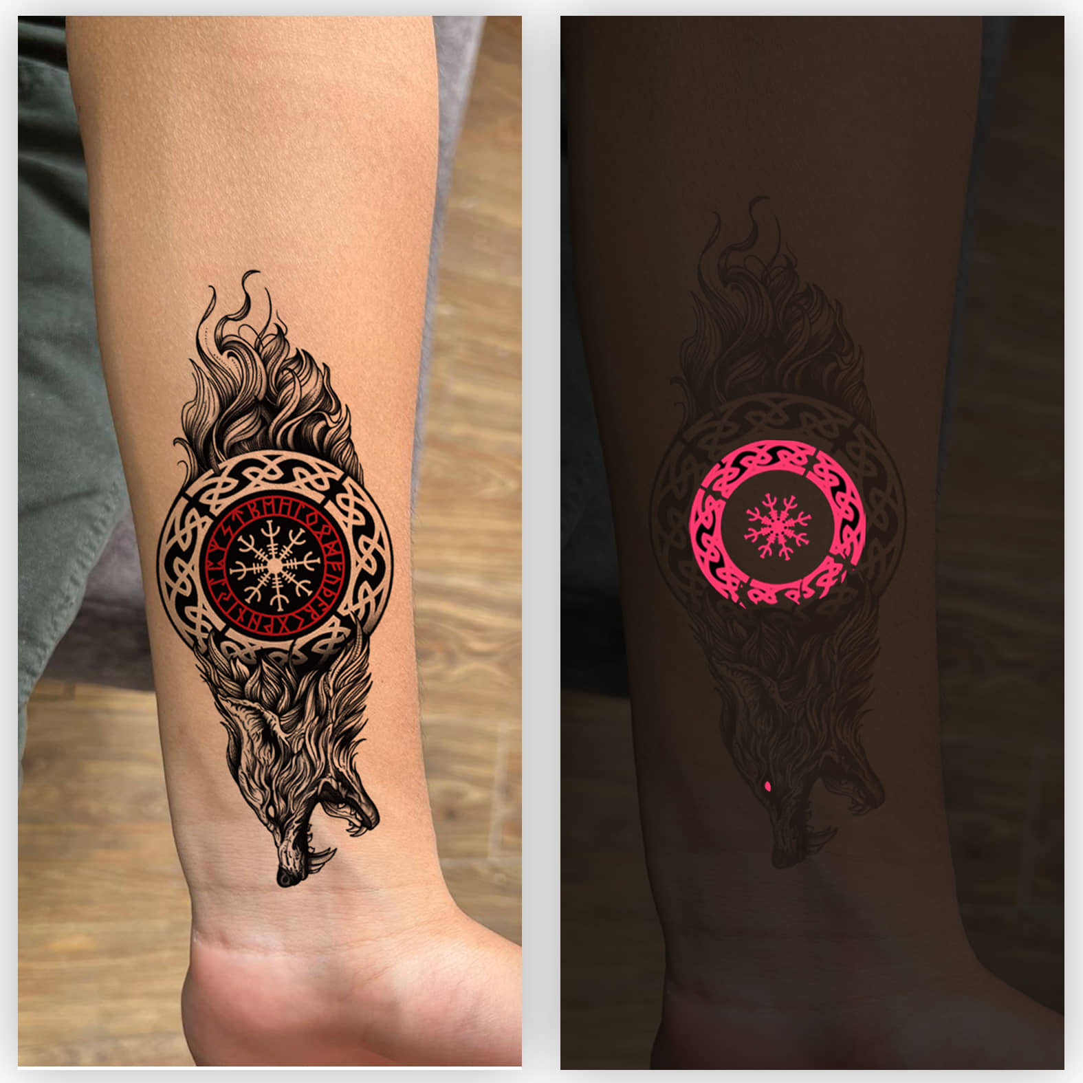 The Canvas Arts Glow In Dark Temporary Tattoo Sticker Male Female Body Tattoo